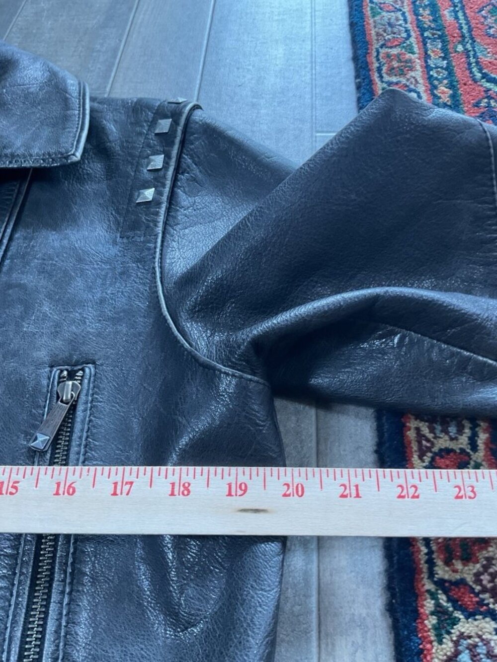 Diesel Goat Leather Moto Biker Jacket Studded Belted Black Gray Womens MED Y2K - Picture 3 of 15